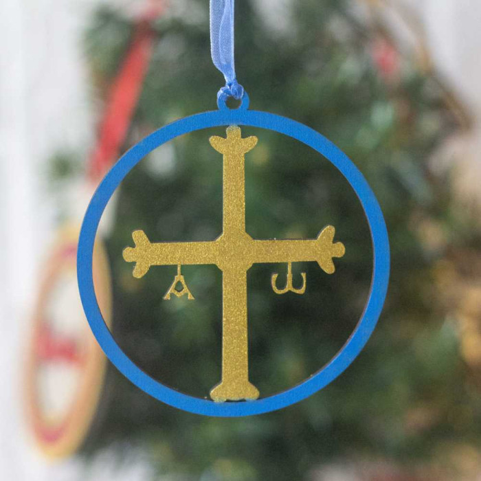 Bola de Navidad de madera "Cruz de la Victoria - Asturias"