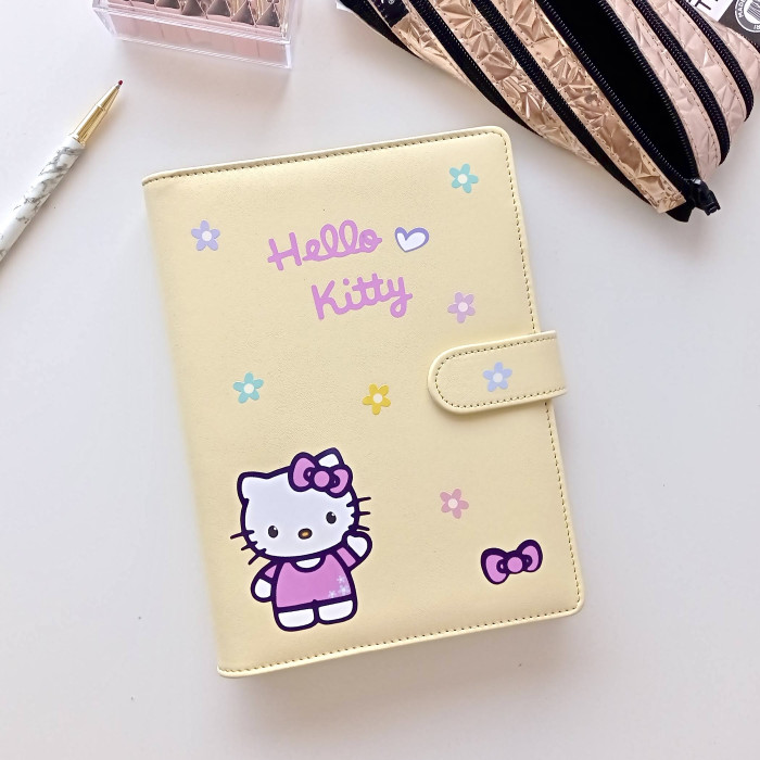 Archivador de polipiel Amarillo "Hello Kitty" A5