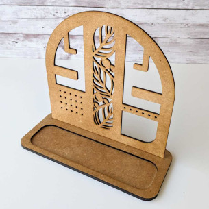 Joyero de madera flores forma redondeada 2