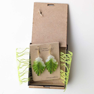 Pendientes de resina "Chiara"  Blanco y Lima 2