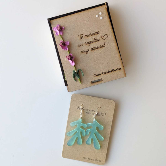 Pendientes de resina "Aurora" aguamarina