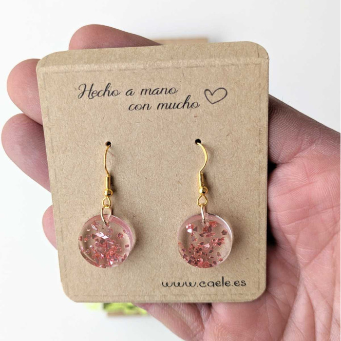 Pendientes de resina "Cloe" transparente con perlitas