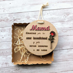 Placa de madera Mamá, gracias por tu amor incondicional 2