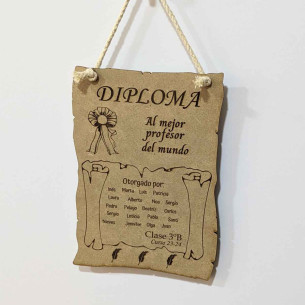Diploma de madera para profesores tamaño pequeño 2