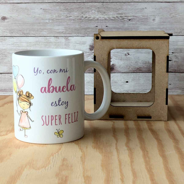 Taza Yo con mi abuela estoy superfeliz