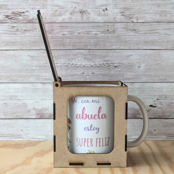 Taza Yo con mi abuela estoy superfeliz