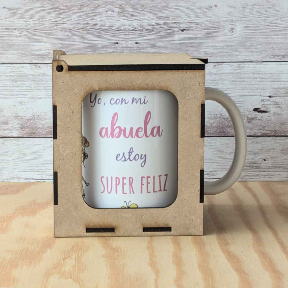 Taza Yo con mi abuela estoy superfeliz