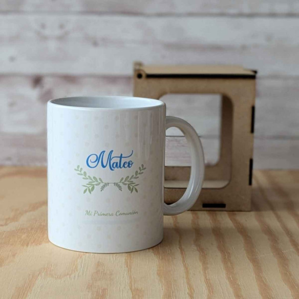 Taza Primera Comunión Topitos Beige