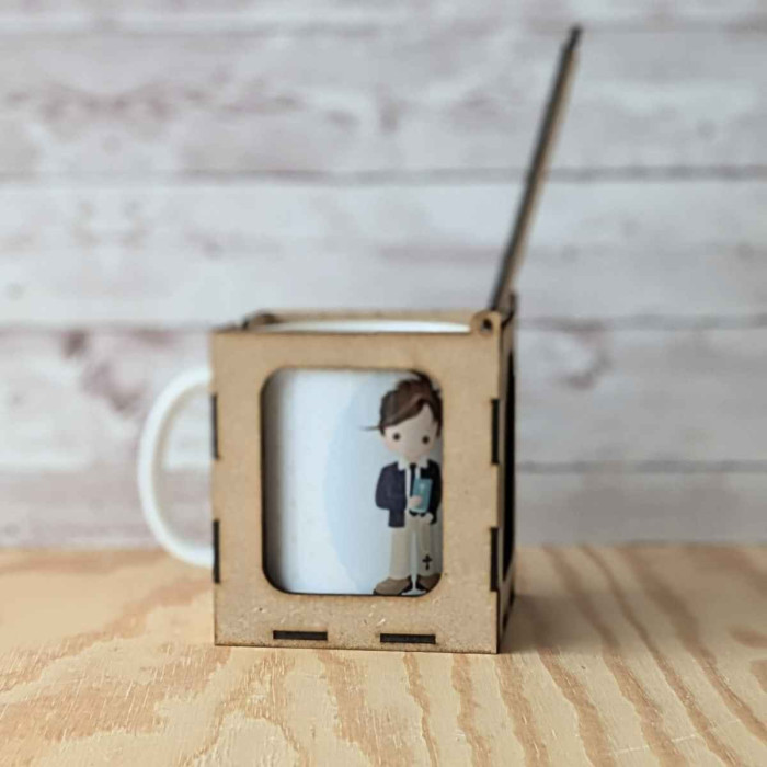 Taza Primera Comunión Topitos Beige