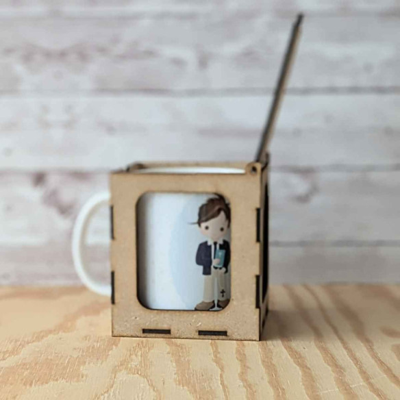 Taza Primera Comunión Topitos Beige