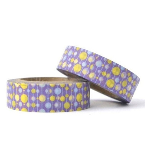 WASHI TAPE Morado LUNARES de Colores