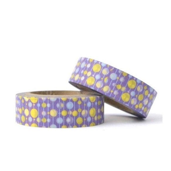 WASHI TAPE Morado LUNARES de Colores