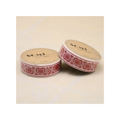 Washi Tape corazones rojos