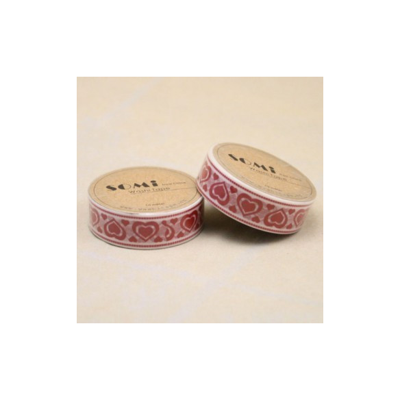 Washi Tape corazones rojos