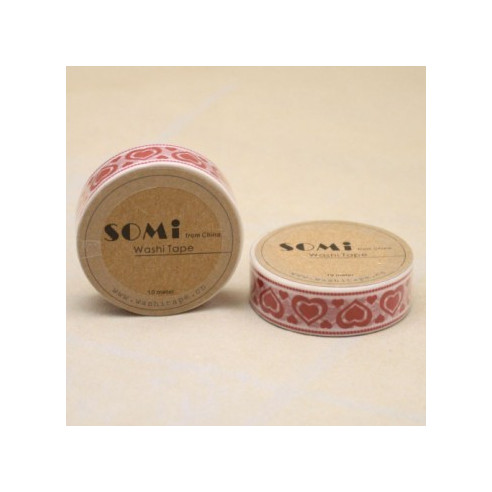 Washi Tape corazones rojos