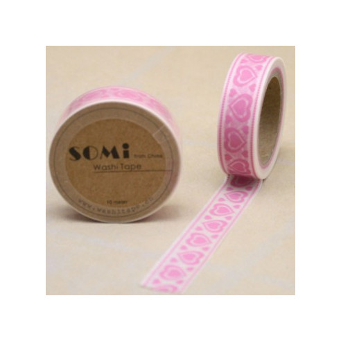 Washi Tape Corazones Rosas