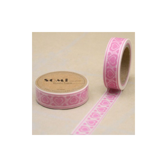 Washi Tape Corazones Rosas