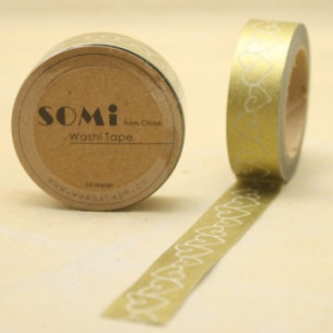 Washi Tape Dorado con Corazones