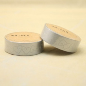 Washi Tape Plateado con Corazones 2