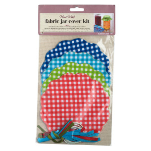 Kit para decoración de 8 tarros diseño Vichy (24 piezas)