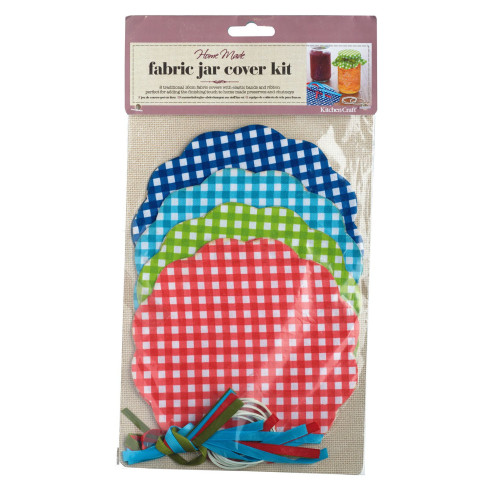 Kit para decoración de 8 tarros diseño Vichy (24 piezas)