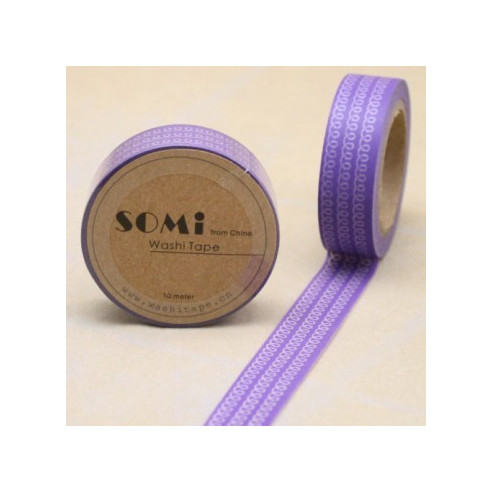 WASHI TAPE Morado ESPIRALES Blancas