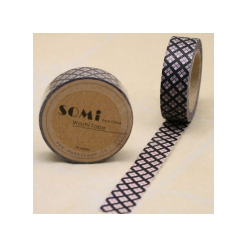 WASHI TAPE CUADROS Negros y Rojos