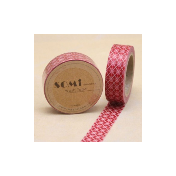 WASHI TAPE Rojo ROMBOS