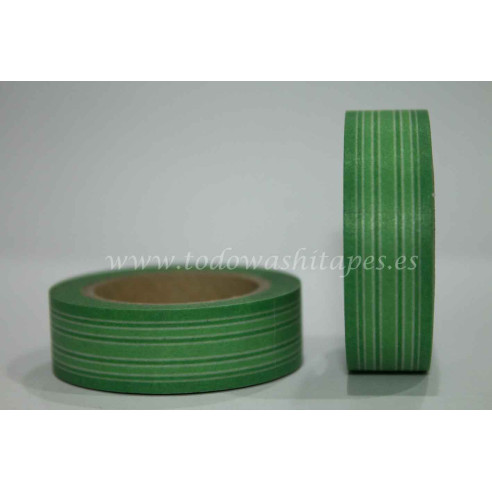 WASHI TAPE LÍNEAS Tonos Verdes