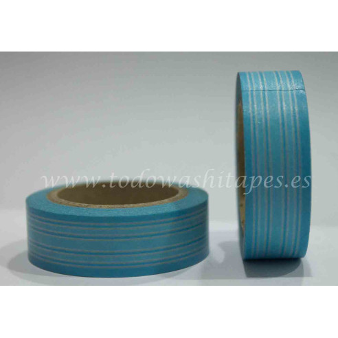 WASHI TAPE LÍNEAS Tonos Azules