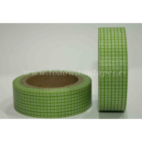 Washi Tape Cuadritos Verdes