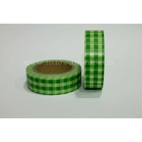 WASHI TAPE CUADROS Verde