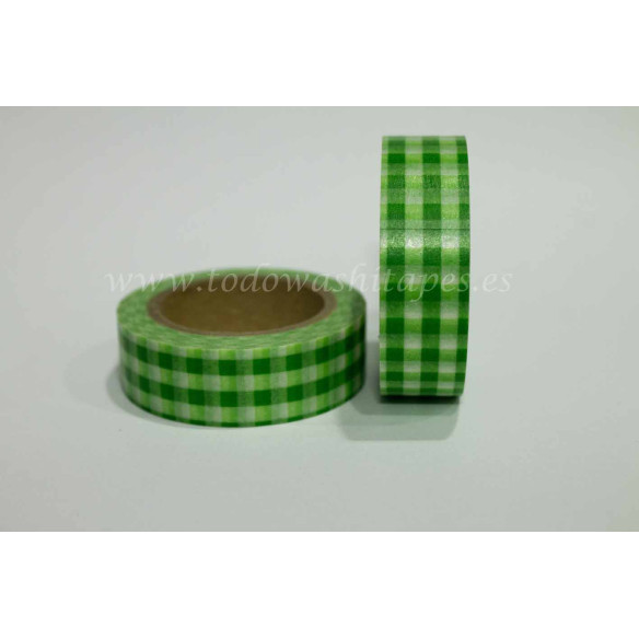 WASHI TAPE CUADROS Verde