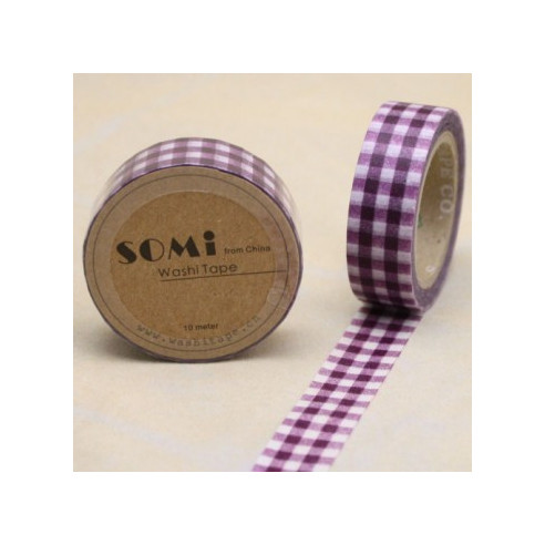 WASHI TAPE CUADROS Lila