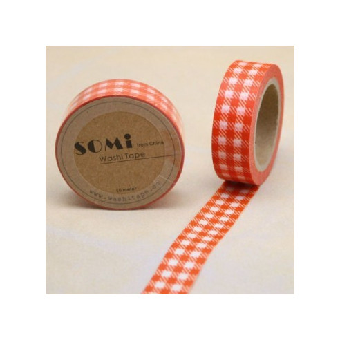 WASHI TAPE CUADROS Naranja