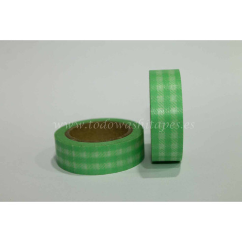 WASHI TAPE CUADROS Verde Claro