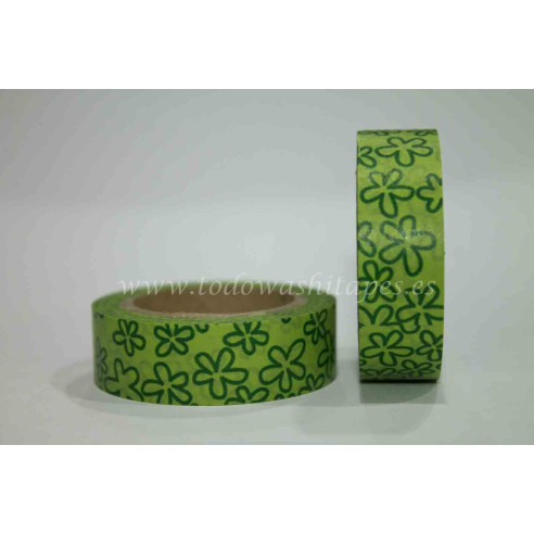 WASHI TAPE MARGARITAS Verdes