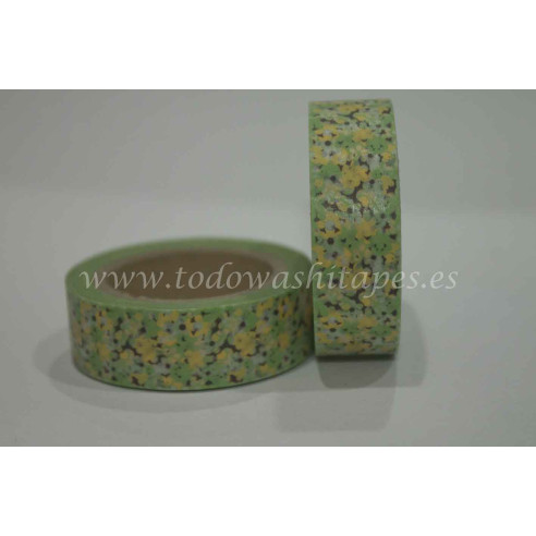 WASHI TAPE Flores Verdes y Amarillas