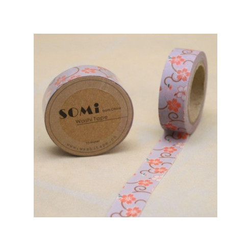 WASHI TAPE Gris RAMO Naranja