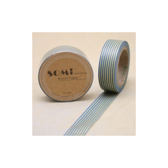 WASHI TAPE LÍNEAS Azul y Amarillo