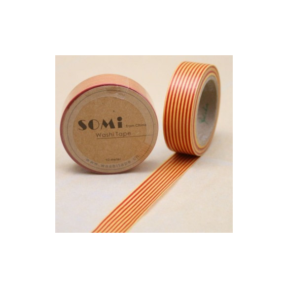 WASHI TAPE LÍNEAS Rojo y Amarillo
