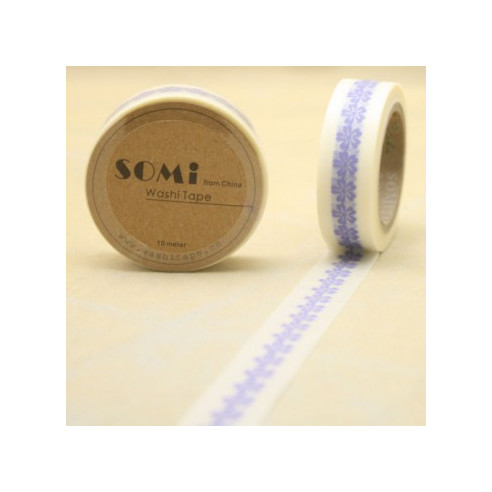 WASHI TAPE Blanco FLORES Azules