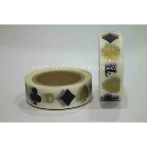 WASHI TAPE POKER Negro y Dorado