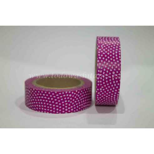 WASHI TAPE Fucsia PUNTITOS Blancos