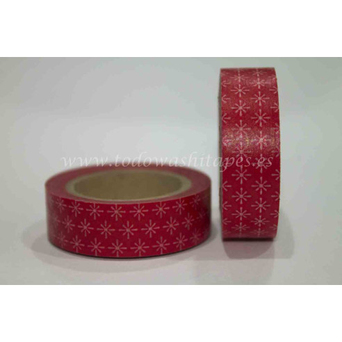 WASHI TAPE Rojo ESTAMPADO Blanco