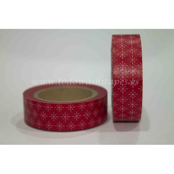 WASHI TAPE Rojo ESTAMPADO Blanco