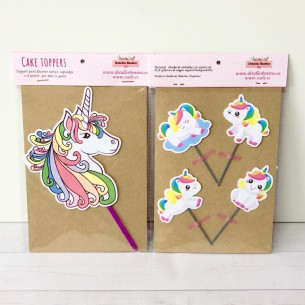 TOPPER para tartas UNICORNIOS