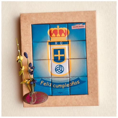 Puzzle de chocolate "Feliz cumpleaños" Real Oviedo