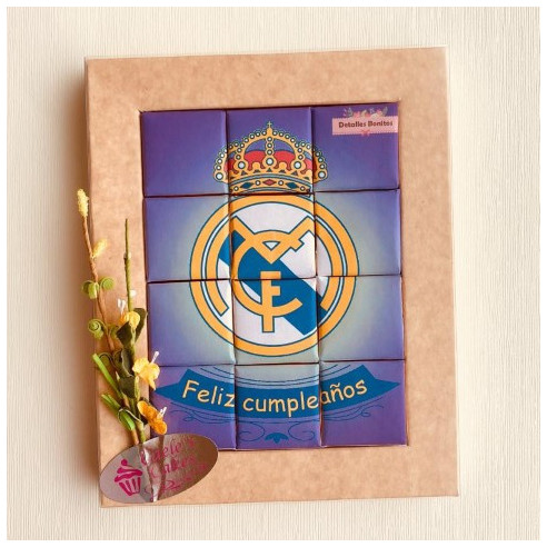 Puzzle de chocolate Real Madrid Feliz cumpleaños