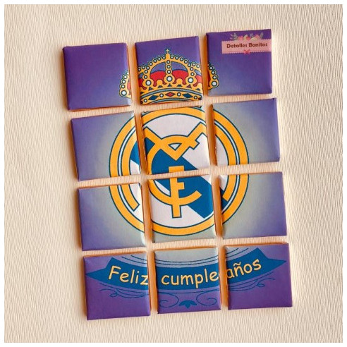 Puzzle de chocolate Real Madrid Feliz cumpleaños